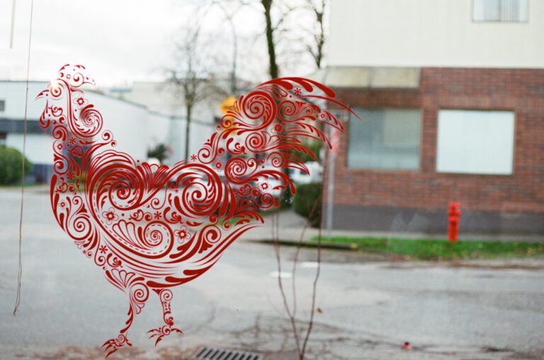 The rooster logo at Commercial Street Cafe, East Vancouver, Canada taken with a Nikon FE2 film camesra in 2016